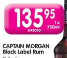 Captain Morgan Black Label Rum-1 x 750ml
