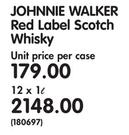 Johnnie Walker Red Label Scotch Whisky-12 x 1L