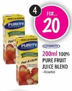 Purity 100% Pure Fruit Juice Blend Assorted-4's