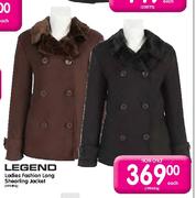 Legend Ladies Fashion Long Shearling Jacket-each