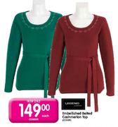 Legend Embellished Belted Cashmerion Top-each