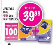 Lifestyle 100's Plus Pantyliners-20's