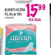 Always Ultra 7's,8's Or 10's Per Pack