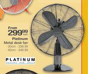 Platinum Metal Desk Fan-30cm