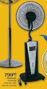 Platinum Pedestal Mist Fan with Remote Control