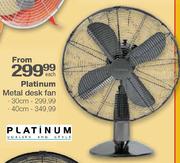Platinum Metal Desk Fan-30cm