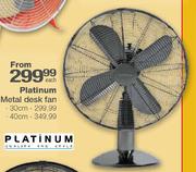 Platinum Metal Desk Fan-40cm