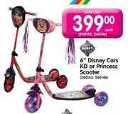 6" Disney Cars KD Or Princess Scooter Each