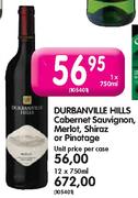 Durbanville Hills Cabernet Sauvignon, Merlot, Shiraz or Pinotage - 1 x 750ml