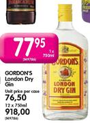 Gordon's London Dry Gin - 12 x 750ml