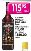 Captain Morgan Black Label Rum - 1 x 750ml