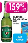 Hunter's Extra Dry Cider NRB - 24 x 330ml