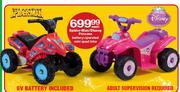 Spider Man/Disney Princess Battery-Operated Mini Quad Bike-Each