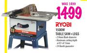 Ryobi 1500W Table Saw + Legs