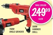 Black & Decker Power Tools 500W Hammer Drill-Each
