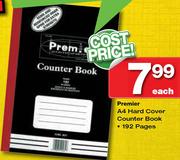 Premier A4 Hard Cover Counter Book-192 Pages Each
