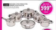 Always Home Renaissance 12 Piece Stainless Steel Cookware Set With Solid Lids