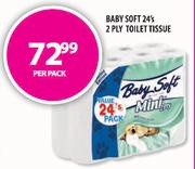 Baby Soft 2 Ply Toilet Tissue-24's Per Pack
