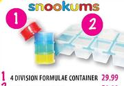 Snookums 4 Division Formulae Container