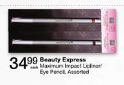 Beauty Express Maximum Impact Lipliner/Eye Pencil Assorted-Each