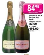 Graham Beck Brut or Brut Rose - 1 x 750ml