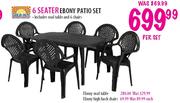 Gold Sun 6 Seater Ebony Patio Set