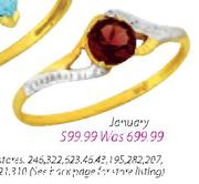 9ct Gold Birthstone Rings With Precious And semi Precious Stones January-Each