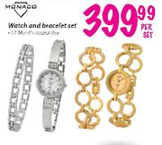 Monaco Watch And Bracelet Set 