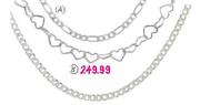 Sterling Silver Figaro Chain (C)-Each