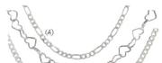Sterling Silver Figaro Chain (A)-Each