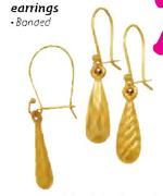 9ct Gold And Silver Medium Teardrop Earrings-Per Set