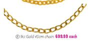 9ct Gold Chain-45mm Each