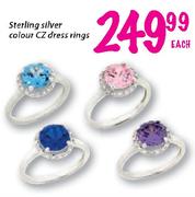 Sterling Silver Colour CZ Dress Rings-Each