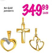 9ct Gold Pendants-Each