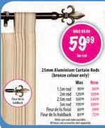 25mm Aluminium Curtain Rod-1m