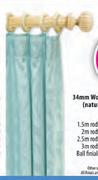 34mm Wooden Curtain Rod-3m