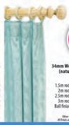 34mm Wooden Curtain Rod-2m