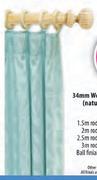 34mm Wooden Curtain Rod-1m