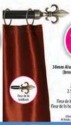 38mm Aluminium Curtain Rod Fleur De Lis Finial