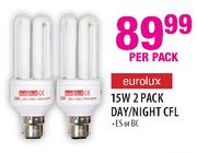 Eurolux 15W Day/Night CFL-2 Pack