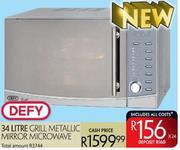 Defy 34Ltr Grill Metallic Mirror Microwave