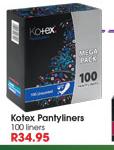 Kotex panty Liners-100 Liners