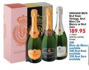 Graham Beck Brut Rose Vintage, Brut Blanc De Blancs Or Brut Zero-1x750ml
