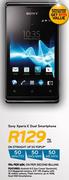 Sony Xperia E Dual Smartphone-On Straight Up 50 TopUp