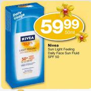 Nivea Sun Light Feeling Daily Face Sun Fluid SPF 50-50ml