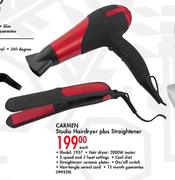 Carmen Studio Hairdryer Plus Straightener-Each