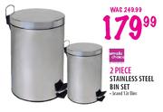 Simple Choice 2 Piece Stainless Steel Bin Set-3 Ltr and 12 Ltr Bins