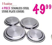 Home Elegance 4 Piece Stainless Steel Stove Plate Covers