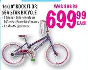 HUFFY 16/20" Rock It Or Sea Star Bicycle Each