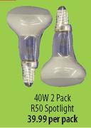 Eurolux 2 Pack R50 Spotlight-40W Per Pack